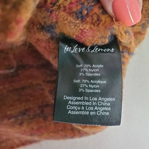 NEW For Love & Lemons Helena Sweater Vest Crop Top Size M Medium - Picture 4 of 8